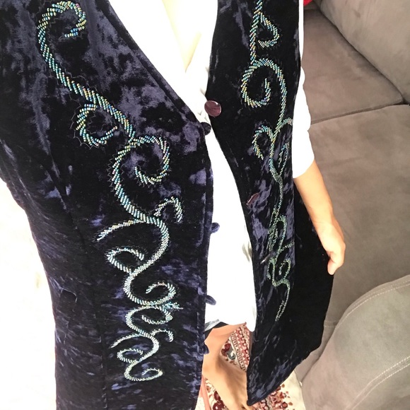 Long beautiful handmade vest velour size 4-6 - Picture 4 of 8